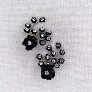 Vintage Triad clip-on beads and faux diamond earrings